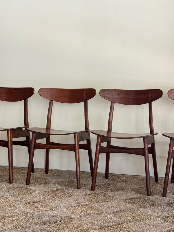 S/4 HANS WAGNER CH-4 DINING CHAIRS BY HANSEN & SON