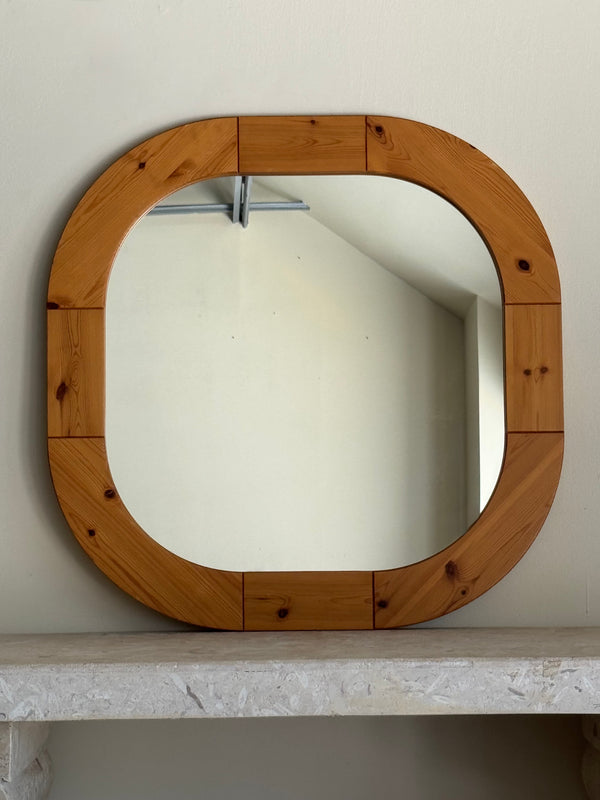1970s Swedish Pine Mirror