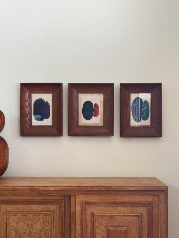 TRIO ABSTRACT ART + PECKY CYPRESS FRAMES