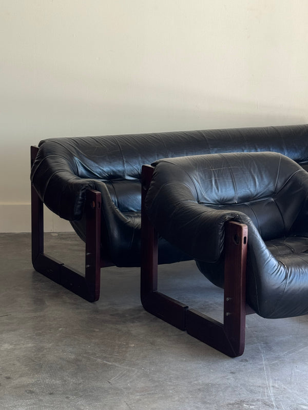 1970s MP-97 PERCIVAL LAFER LEATHER SOFA