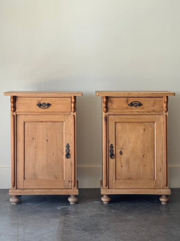Pair European Pine Bedside Cabinets