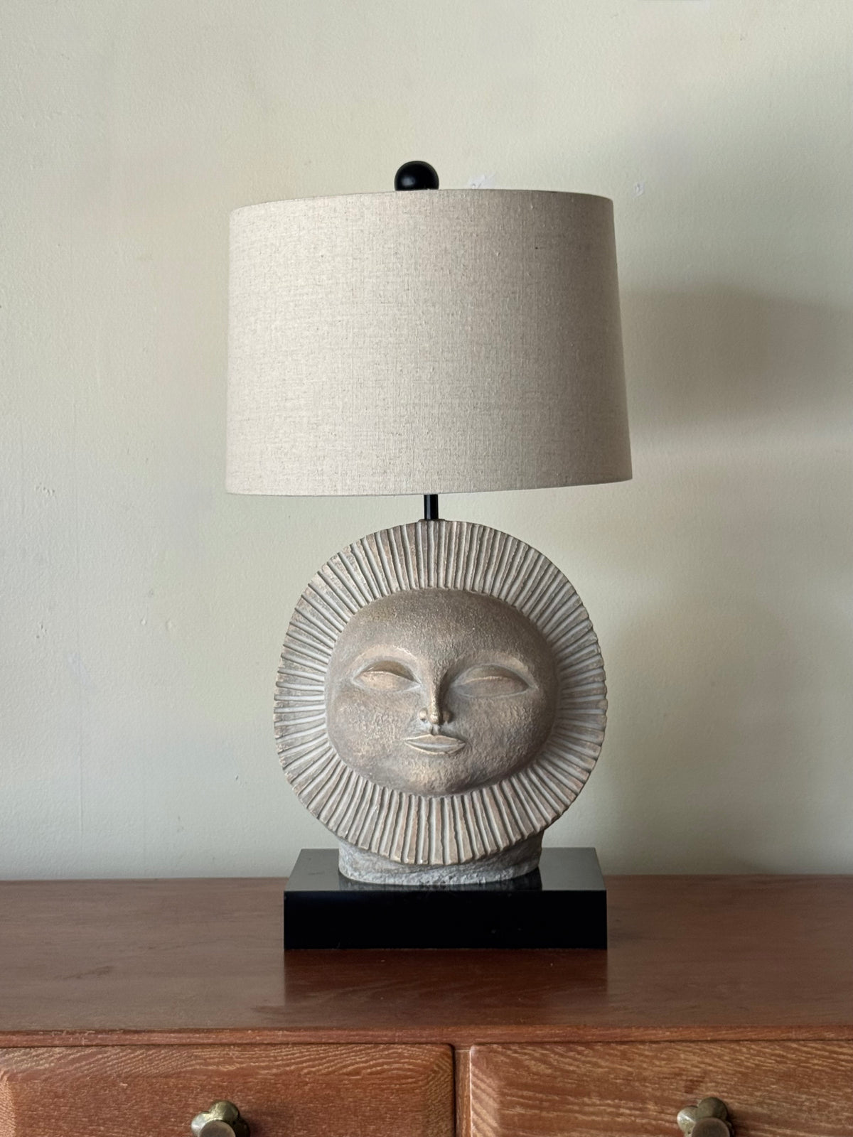1968 Paul Bellardo Sun Face Sculpture Lamp with Shade – Carpenter