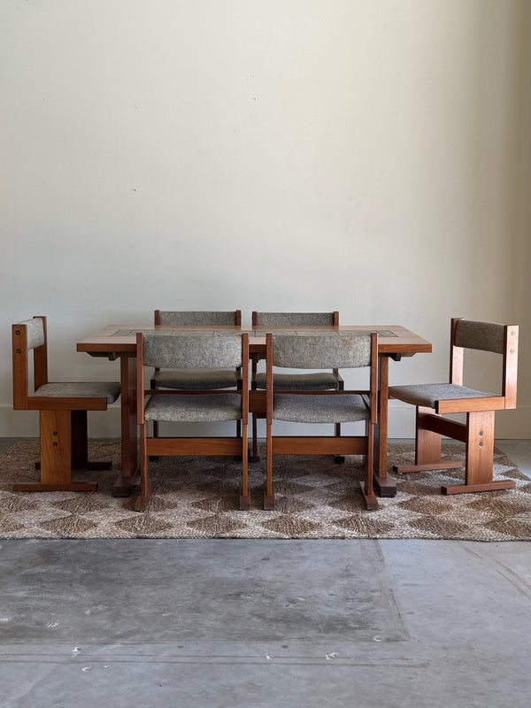 DROP LEAF TEAK + OX ART TILE DINING TABLE BY GANGSØ MØBLER