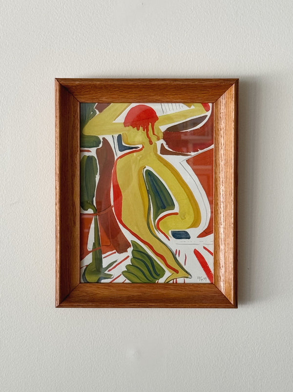 1949 FRAMED ORIGINAL WATERCOLOR SIGNED JANE CARTER