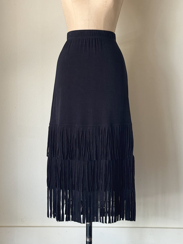 Vintage Chicos Layered Fringe Skirt